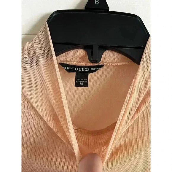 Guess Women’s Short Cake Bustier Bodysuit Mesh Size M Thong Long Sleeve - Picture 5 of 6